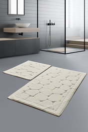 Mijölnir Parma - Ecru Juego de alfombrillas de baño de algodón
